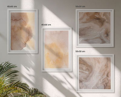 Wall art set Warm watercolors on canvas