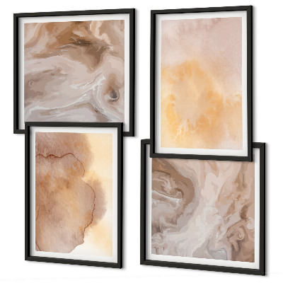 Wall art set Warm watercolors on canvas