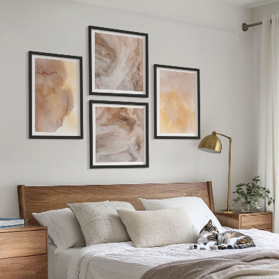 Wall art set Warm watercolors on canvas