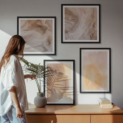 Wall art set Warm watercolors on canvas