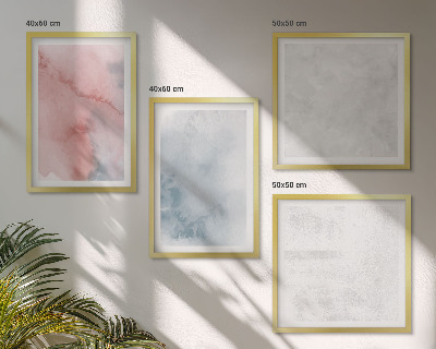 Set of 4 wall art pieces Pastel watercolor textures
