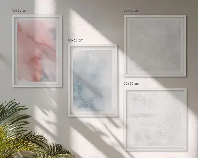 Set of 4 wall art pieces with pastel watercolor textures