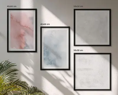 Set of 4 wall art pieces with pastel watercolor textures