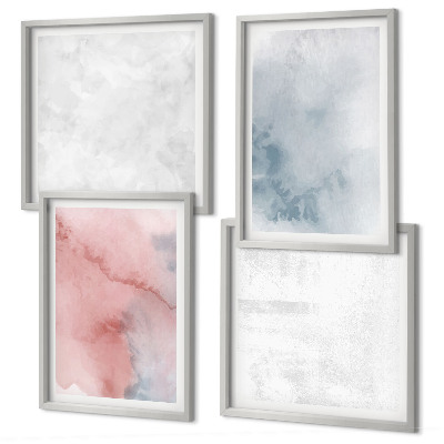 Set of 4 wall art pieces Pastel watercolor textures