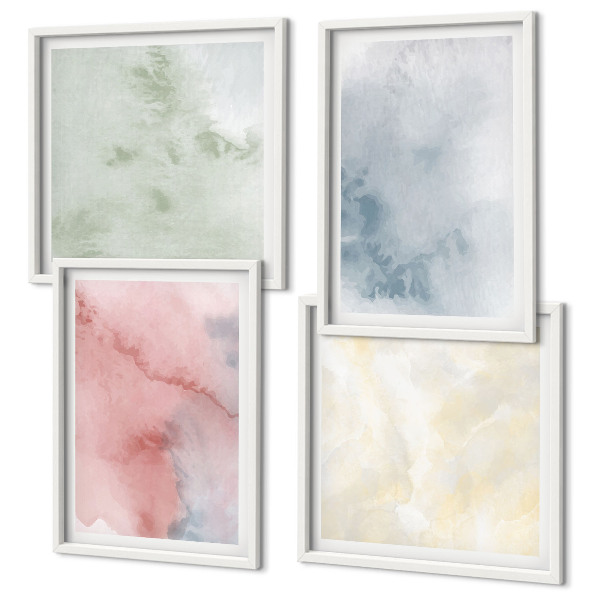 Multi-piece wall decor set Pastel colored watercolors