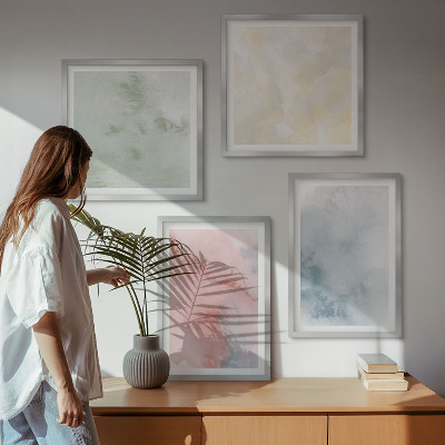 Multi-piece wall decor set Pastel colored watercolors