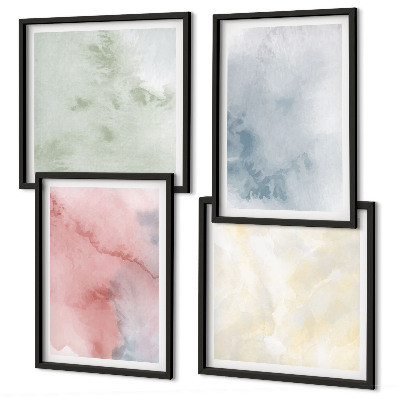 Multi-piece wall decor set Pastel colored watercolors