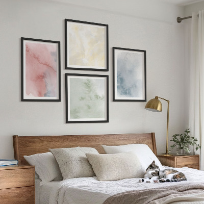 Multi-piece wall decor set Pastel colored watercolors