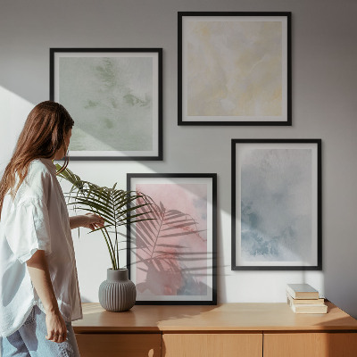 Multi-piece wall decor set Pastel colored watercolors