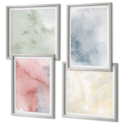 Multi-piece wall decor set Pastel colored watercolors