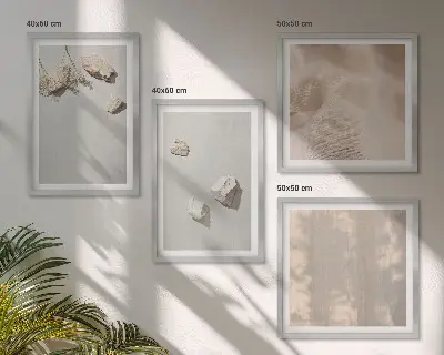 Boho Stones Beach Wall Art Set coastal decorative wall art prints