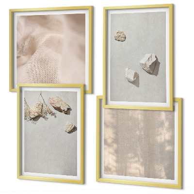 Wall art set Boho stones beach decorations