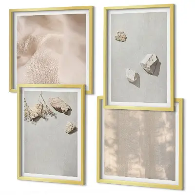 Boho Stones Beach Wall Art Set coastal decorative wall art prints