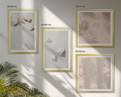 Wall art set Boho stones beach decorations