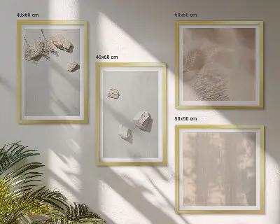 Boho Stones Beach Wall Art Set coastal decorative wall art prints