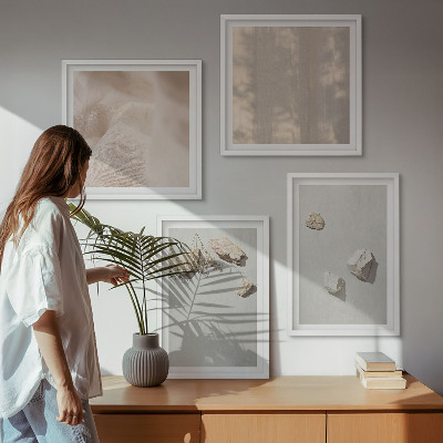 Wall art set Boho stones beach decorations