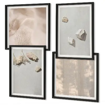 Boho Stones Beach Wall Art Set coastal decorative wall art prints