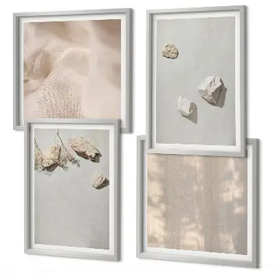Boho Stones Beach Wall Art Set coastal decorative wall art prints