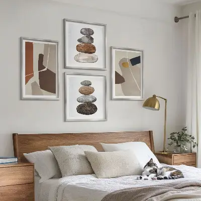 Abstract boho wall art set of 4 pieces