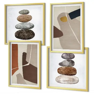 Abstract boho wall art set of 4 pieces