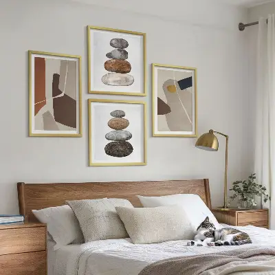 Abstract boho wall art set of 4 pieces