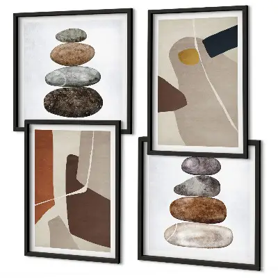 Abstract boho wall art set of 4 pieces