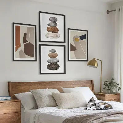 Abstract boho wall art set of 4 pieces