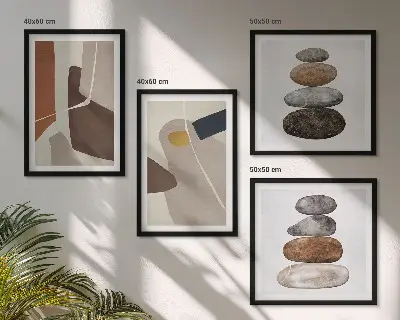 Abstract boho wall art set of 4 pieces