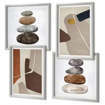 Abstract boho wall art set of 4 pieces