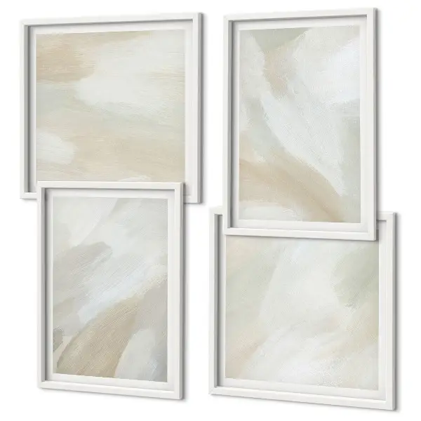 Multi-piece abstract canvas wall art brush paint design