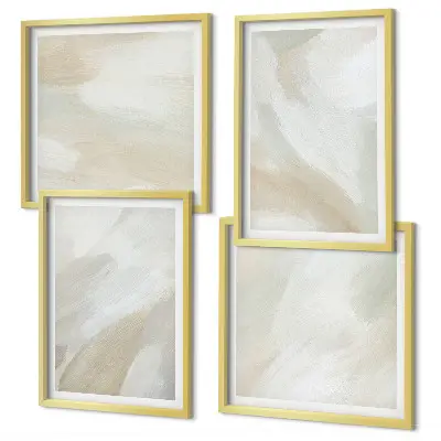 Multi-piece abstract canvas wall art brush paint design
