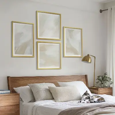 Multi-piece abstract canvas wall art brush paint design