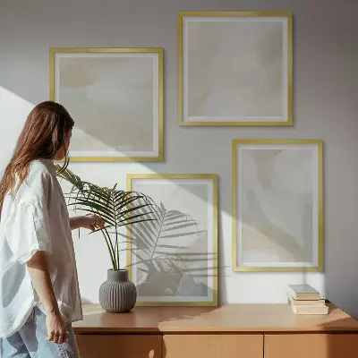 Multi-piece abstract canvas wall art brush paint design