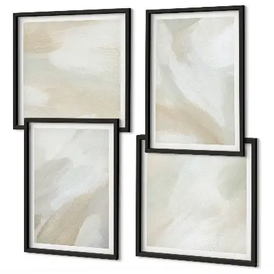 Multi-piece abstract canvas wall art brush paint design