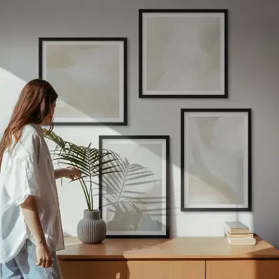 Multi-piece abstract canvas wall art brush paint design