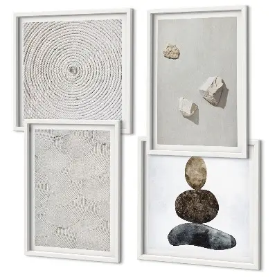 Modern Sand Stones Wall Art Set modern sand stones paint print