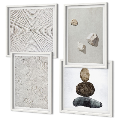 Wall art set Sand stones modern paint