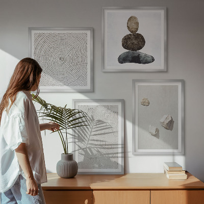 Wall art set Sand stones modern paint