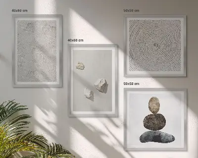 Modern Sand Stones Wall Art Set modern sand stones paint print