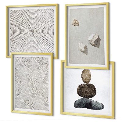 Wall art set Sand stones modern paint