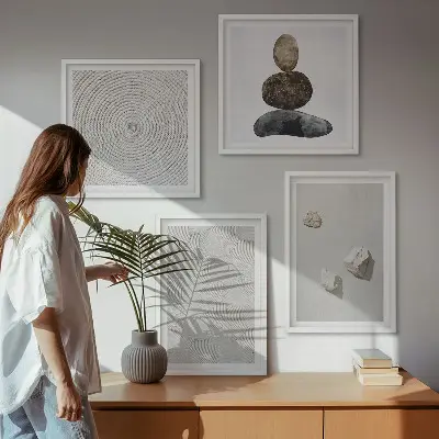 Modern Sand Stones Wall Art Set modern sand stones paint print