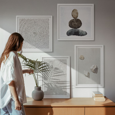 Wall art set Sand stones modern paint