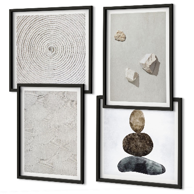 Wall art set Sand stones modern paint
