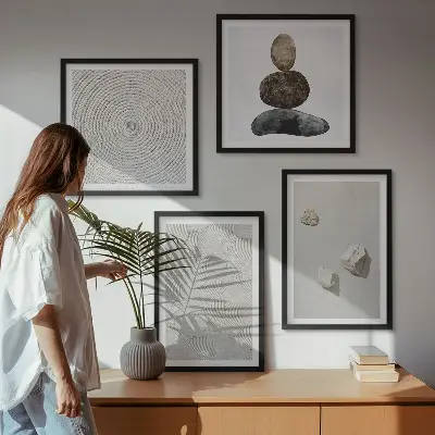 Modern Sand Stones Wall Art Set modern sand stones paint print