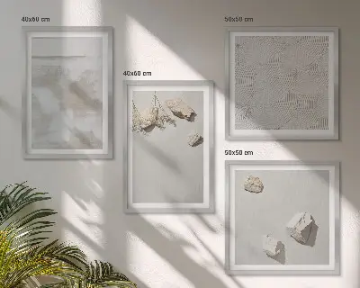 Boho sand stone texture wall art set of 4 pieces