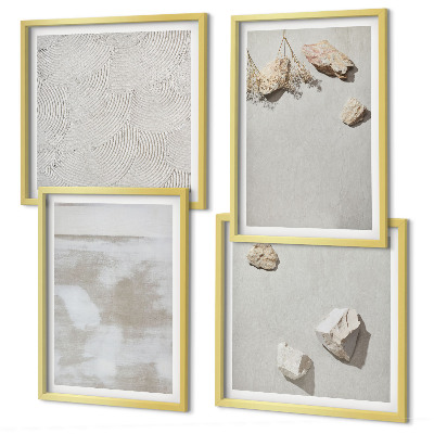 Set of 4 wall art pieces Sand stones boho texture