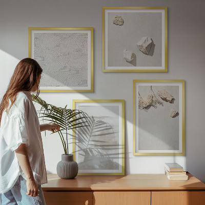 Set of 4 wall art pieces Sand stones boho texture
