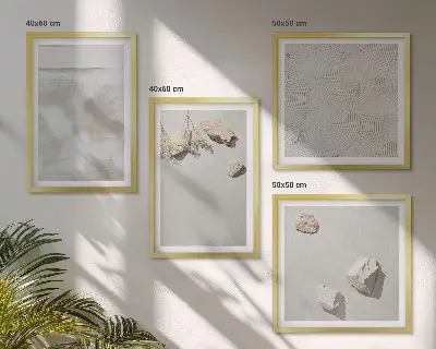 Boho sand stone texture wall art set of 4 pieces