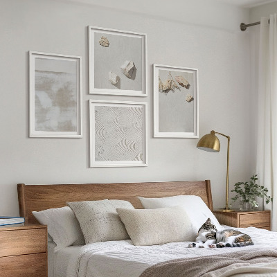 Set of 4 wall art pieces Sand stones boho texture