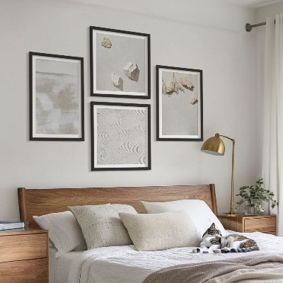 Set of 4 wall art pieces Sand stones boho texture
